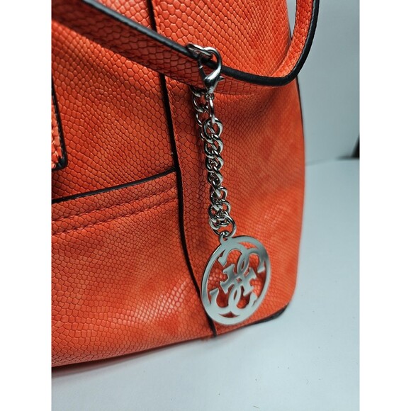 GUESS Y2k Purse, Handbag Adj Strap Tote Coral/Pink Faux Leather - Picture 3 of 16